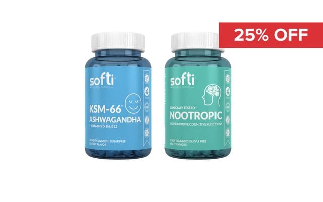 25% Off Softi KSM-66 Ashwagandha & Nootropic Gummies Cover Image